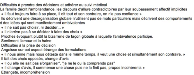 Figure 9 – Verbatim de l’entourage 