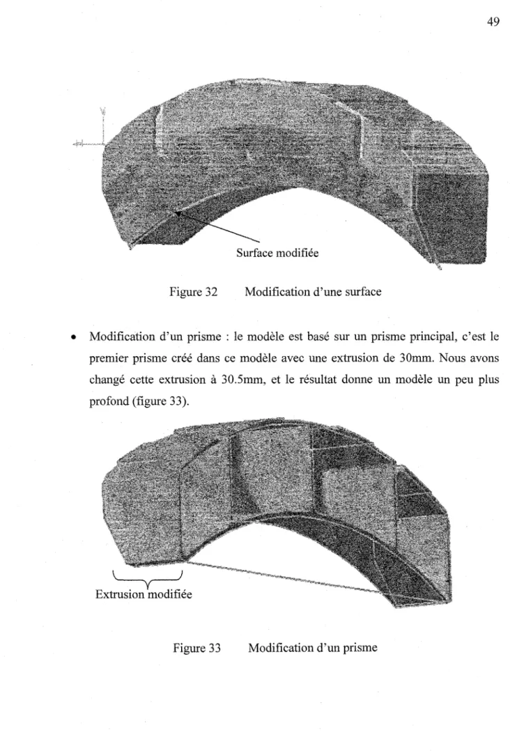 Figure 32  Modification d'une surface 