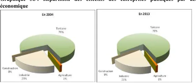 Graphique  3b :  Répartition  des  effectifs  des  entreprises  publiques  par  activité  économique 