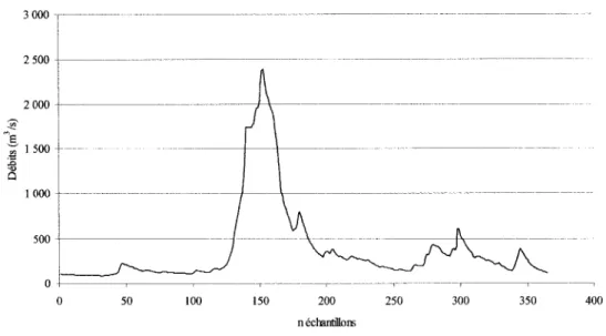 Figure  11  Courbe des débits de la rivière Romaine pour l'année 1981 