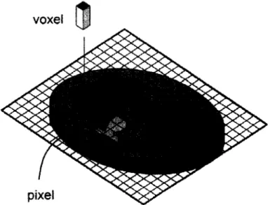 Figure 22  Représentation d'un pixel et d'un voxel  Adapté de Bushberg (1999) 