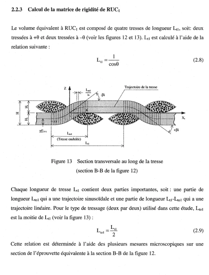 Figure 13  Section transversale au long de la tresse  (section  B-B  de la figure  12) 