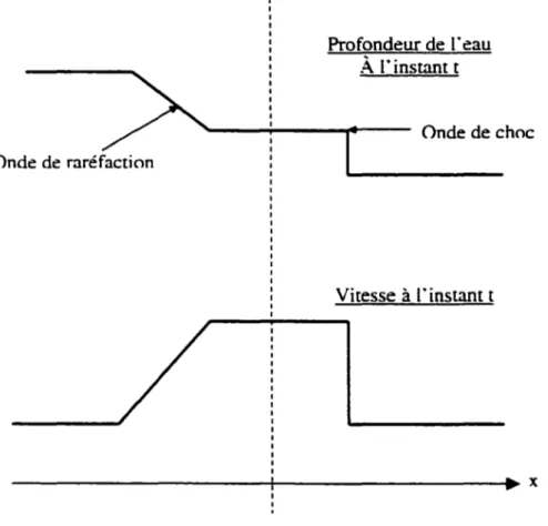 Figure 6  Évolution  dans  le temps du problème du bris de barrage. 