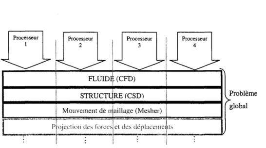 Figure 7  Approche SPMD pour la résolution d'un problème multiphysique  20 