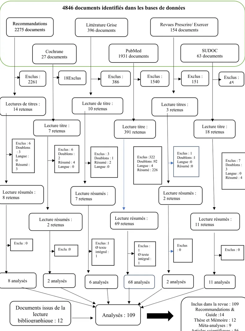 Figure 6 : Diagramme de flux de sélection des documents inclus  