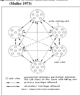 Diagramme du système matrimonial rukuba  (Muller 1973) 