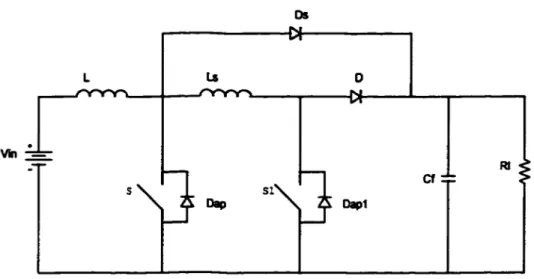 Figure 17  Hacheur élévateur  avec  circuit d'aide  à  la  COIDIDatatioa  Le  circuit  de  la  figue  17  utilise  une  inductance  d'aide  à  la  commutation  Ls 