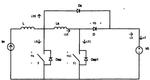 Figure 18  Diagramme simpUflé du circuit hacheur élévateur meatioauat les  référeaces de couruts et de teuiou 