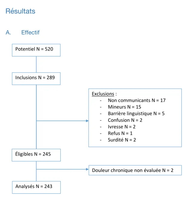 Figure n° 1 : diagramme de flux des patients 