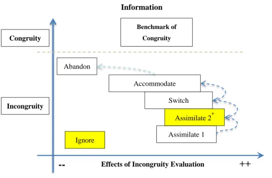 Figure 1.5: The Theoretical Mental Process How Consumer Perceives Incongruent  Information 