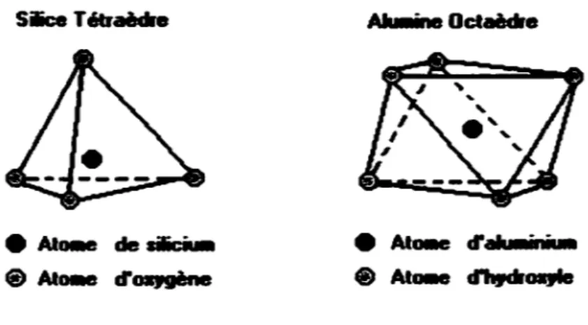 Figure 1.1 Bloc moléculaire de base de l'argile 
