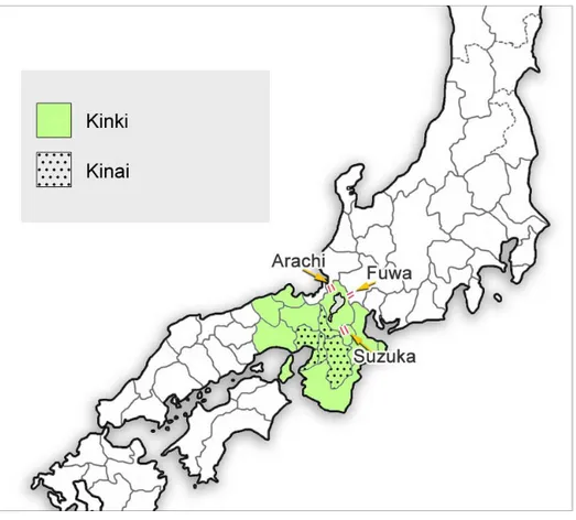 Figure 7 : Points de contrôle d’Arachi, de Fuwa et de Suzuka  