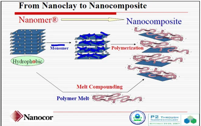 Figure 2.2 Technique de fabrication du mélange-maître nanoMax® de Nanocor                Tirée de Lan (2007b) 