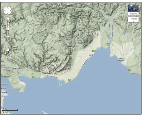 Figure 2.4 Région du MÂT 1. Tirée de Google Map (2012). 