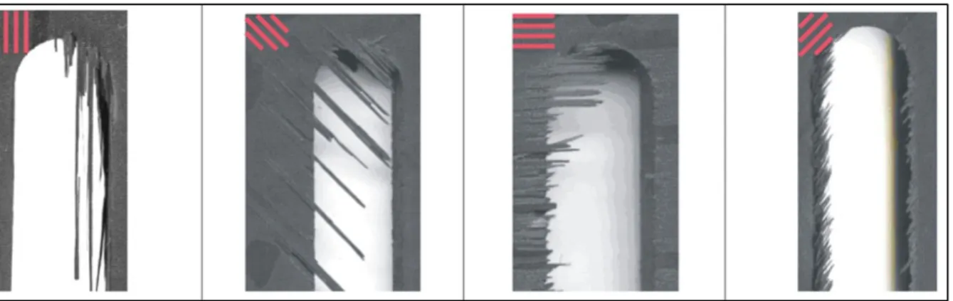 Figure 1.10 Délamination suivant différentes orientations  Tirée de Hintze et al. (2011) 