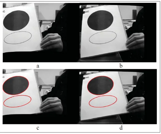 Figure 1.16 The 3D circles detection results a) First original sample image; b) Second original sample image; c) The detection