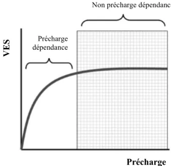 Figure 1 : Courbe de Frank Starling selon Magder et al. J. of Int care Med 2007 