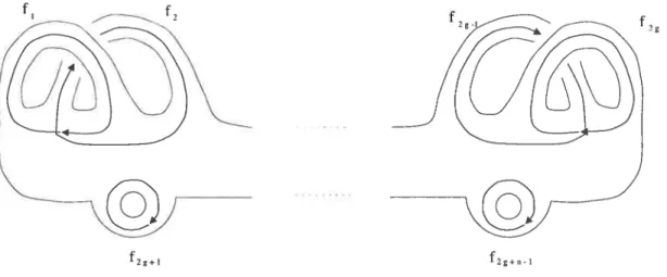 FIG. 3.1. Les représentants des générateurs de H1(F).