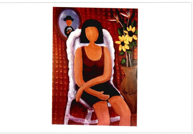Illustration  1:  « Suzanne» (Mon amour) Toile Acrylique 122 cm x 92 cm  Artiste: Bernard Séguin-Poirier 