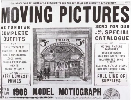 Fig. 6:  1908 Sears catalogue ad for Motiograph 1&gt;rojectors 