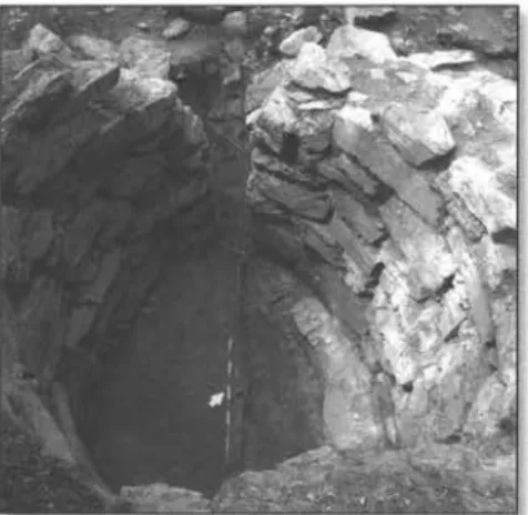 Figure  5  : Vue générale  vers  le sud-est  du  site  et  de  la  partie  apparente  du four  à chaux  en début  d'intervention 