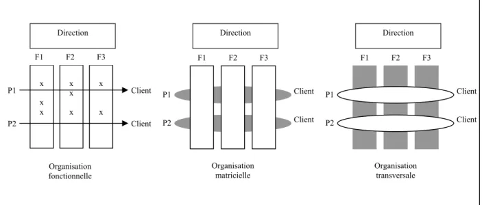 Figure 5 : De l’organisation fonctionnelle à l’organisation transversale 