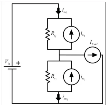 Figure 2.6 Equivalent circuit of one arm of a two-level inverter modeled using the Pejovic method