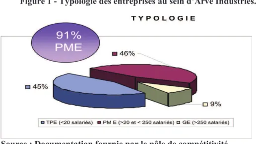 Figure 1 - Typologie des entreprises au sein d’Arve Industries.  