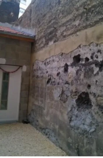 Figure 7 : Photo du mur de la  cour du CADA (source : R. 