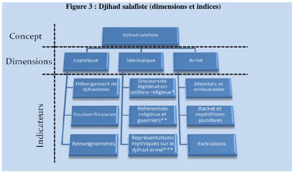 Figure 3 : Djihad salafiste (dimensions et indices) 