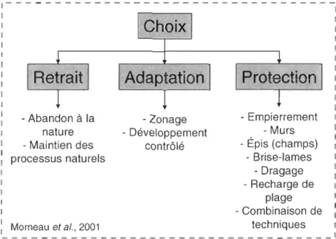 Figure  1.5  : Choix possibl es face à la problématique de l'éros ion 