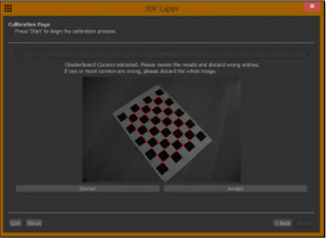 Figure 3.12: 3DF Lapyx automatic camera calibration software that extracts the typical  intrinsic camera parameters used in Computer Vision 