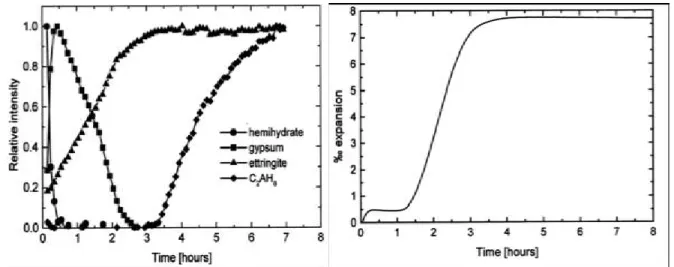 Figure 2.8 : Évolution et expansion à travers le temps de différents composés, adapté de  (Evju et Hansen 2001) 