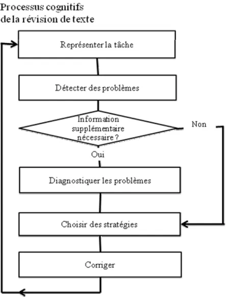 Figure 6. Le modèle du processus de révision de texte de Schriver (1989), selon notre  traduction