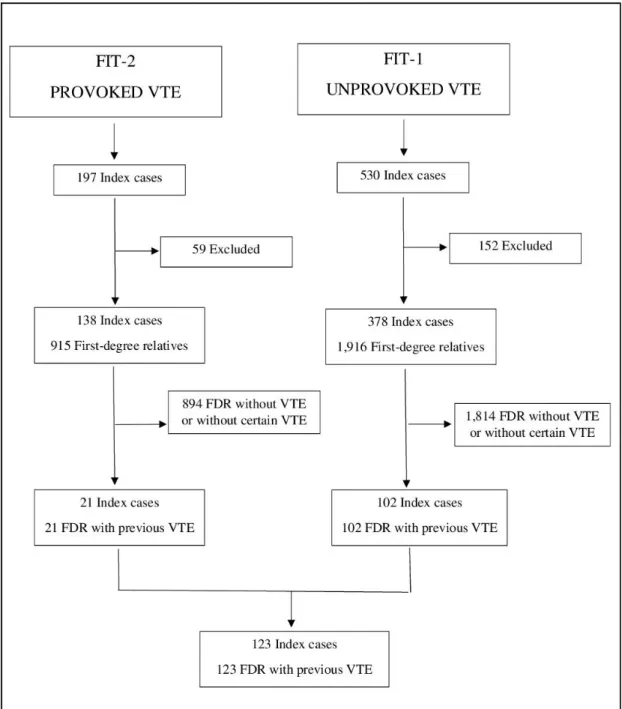 Figure 1 - Enrolled index cases and their first-degree relatives who experienced VTE 