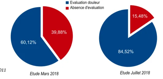 Figure 1: Pourcentages d'évaluation de la douleur