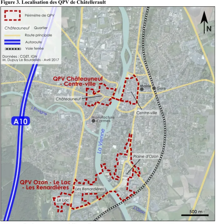 Figure 3. Localisation des QPV de Châtellerault