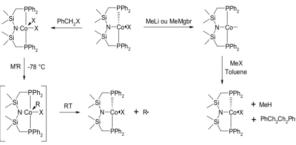 Fig. I-23 : Réactivité du complexe pinceur de type PNP de cobalt 