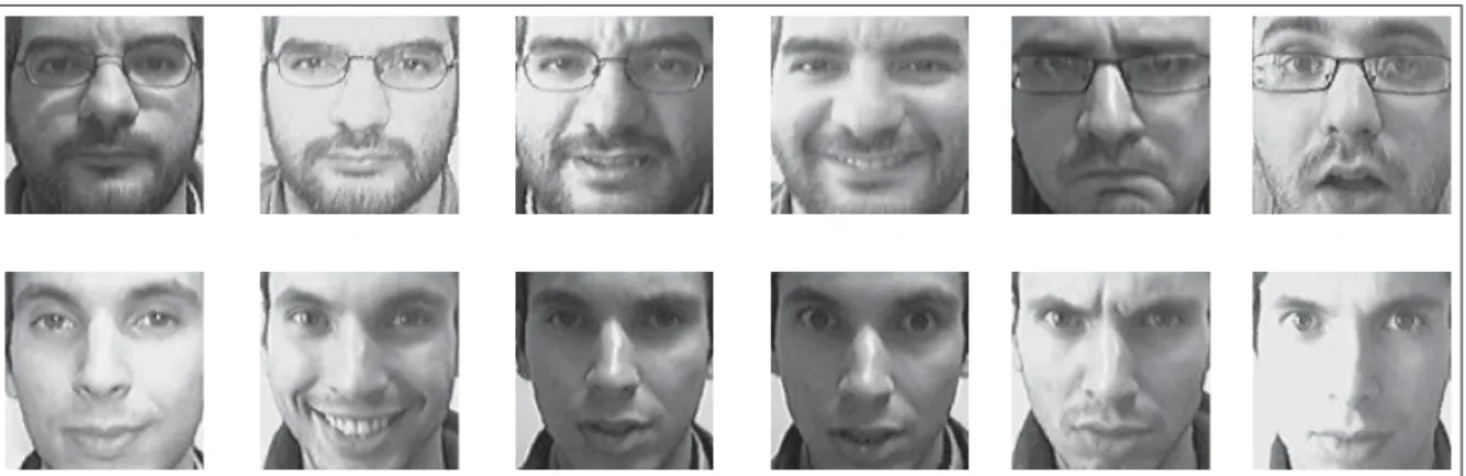 Figure 2.4 DIEE dataset. An example of randomly chosen facial captures for two individuals.