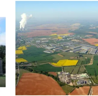 Figure 3 : Le site nucléaire du Bugey et le Parc industriel de la Plaine de l’Ain, deux objets  de l’aménagement industriel dans l’espace rural 