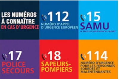 Figure 3 : Numéros d’urgence par le Gouvernement Français 