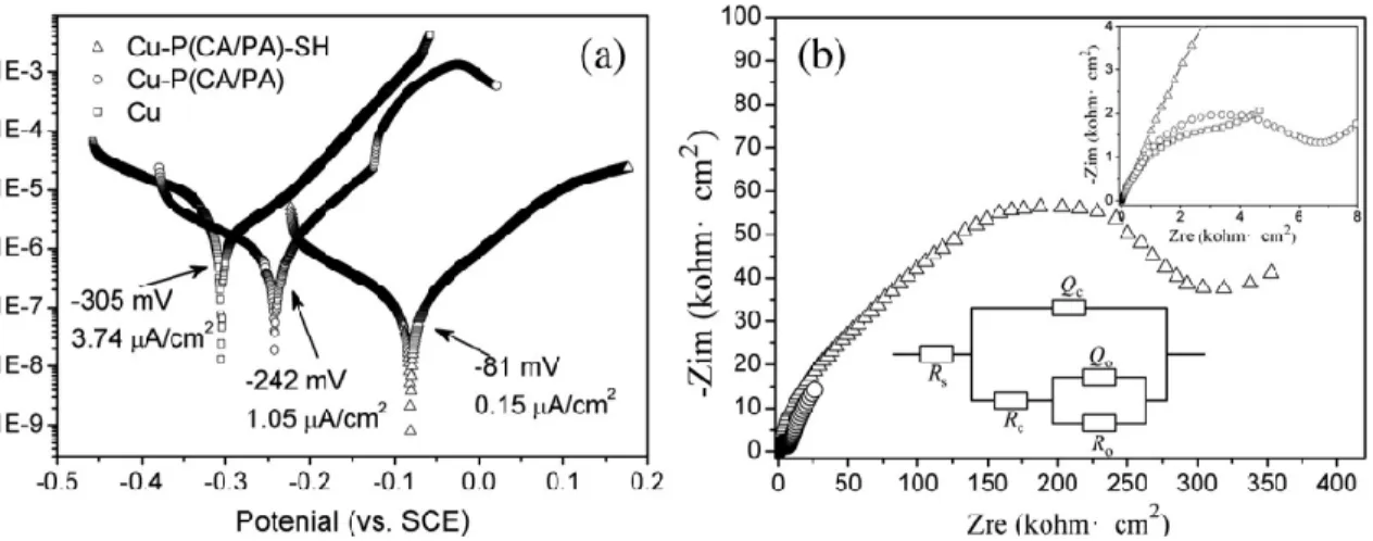 Figure 2.22 montre que les propriétés anti-corrosion ont été évaluées par polarisation 