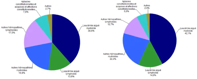 Figure 7 : Répartition des indications des allogreffes en 2016 en France  