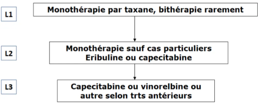 Figure 10  :  Arbre  proposé  pour  les  tumeurs  RE  +  HER2-  ayant  reçu  une  IA  en  adjuvant,  patiente ménopausée 