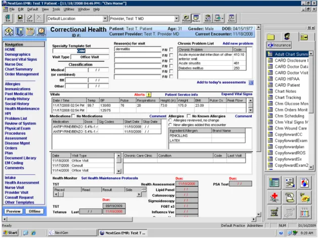 Figure 2.2: A practical Electronic Medical Record (Produced by NextGen EHR Software [63])