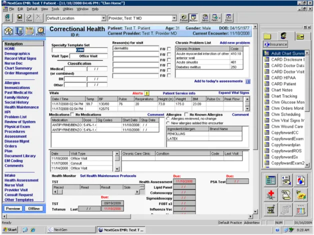 Figure 2.2: A practical Electronic Medical Record (Produced by NextGen EHR Software [63])