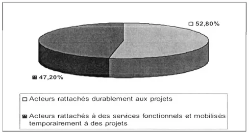 Figure 17 : Le mode d'affectation des ressources aux projets (tout l'échantillon) 