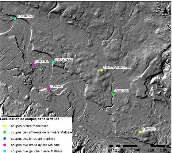 Figure  15 : Localisation  de certaines  coupes  dans la  municipalité  de La Malbaie  Coupe Martel 