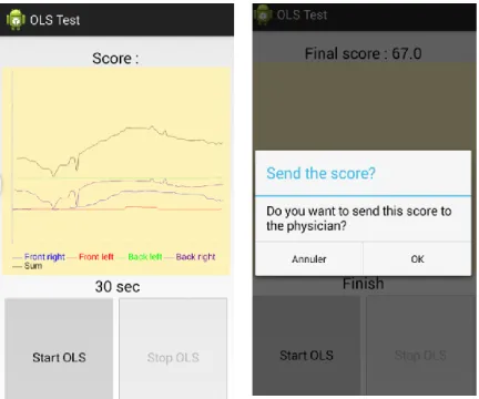 Figure 3.1: Application Android pour le test OLS 