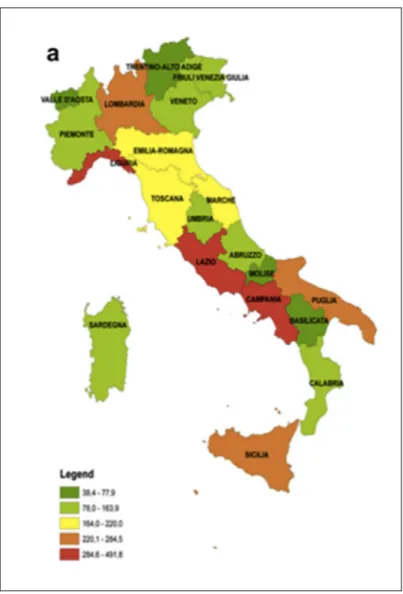 Figure 1-4 Représentation par zone territoriale d'un  indicateur de performance de la première catégorie 